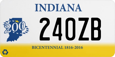 IN license plate 240ZB