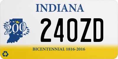 IN license plate 240ZD