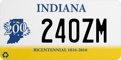 IN license plate 240ZM