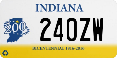 IN license plate 240ZW