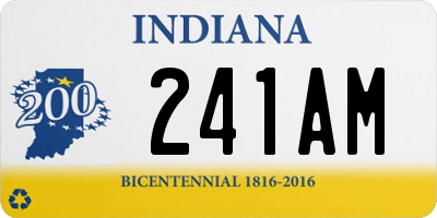 IN license plate 241AM