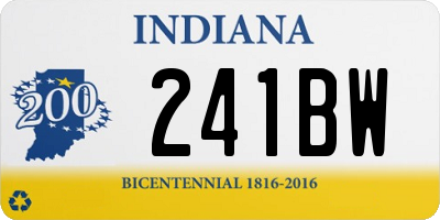 IN license plate 241BW