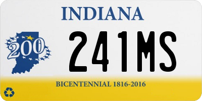 IN license plate 241MS