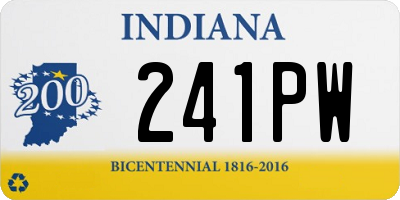 IN license plate 241PW