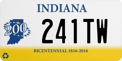 IN license plate 241TW