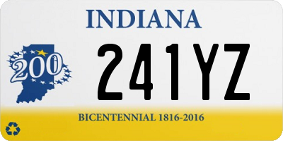 IN license plate 241YZ