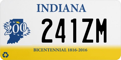 IN license plate 241ZM