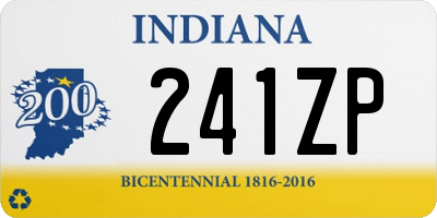 IN license plate 241ZP