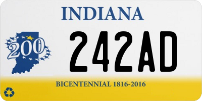 IN license plate 242AD