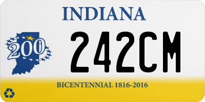 IN license plate 242CM