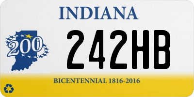 IN license plate 242HB