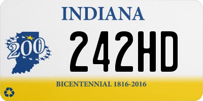 IN license plate 242HD