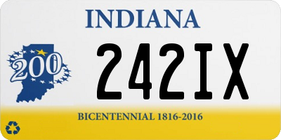 IN license plate 242IX