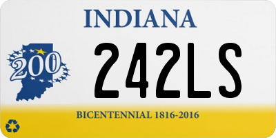 IN license plate 242LS