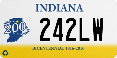 IN license plate 242LW