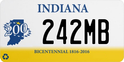 IN license plate 242MB