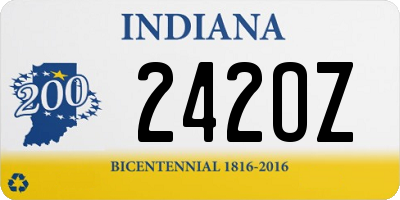 IN license plate 242OZ