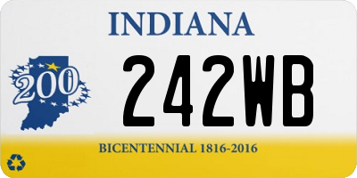 IN license plate 242WB