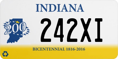 IN license plate 242XI