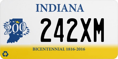 IN license plate 242XM