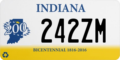 IN license plate 242ZM