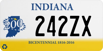 IN license plate 242ZX