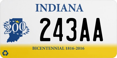 IN license plate 243AA