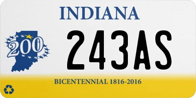 IN license plate 243AS