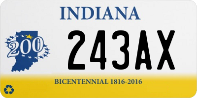 IN license plate 243AX