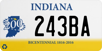 IN license plate 243BA