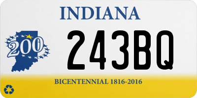 IN license plate 243BQ