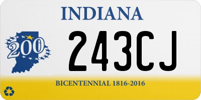 IN license plate 243CJ