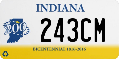 IN license plate 243CM