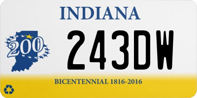 IN license plate 243DW