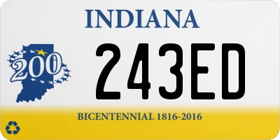 IN license plate 243ED