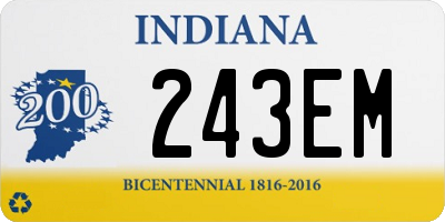 IN license plate 243EM