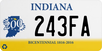 IN license plate 243FA