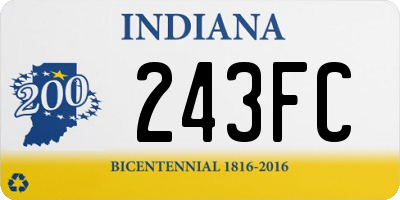 IN license plate 243FC