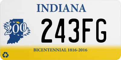 IN license plate 243FG