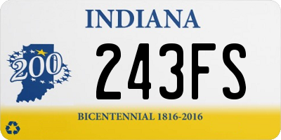 IN license plate 243FS