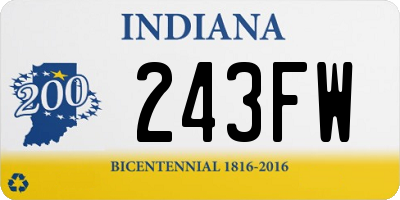 IN license plate 243FW