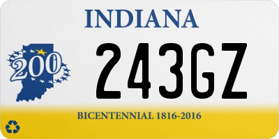 IN license plate 243GZ