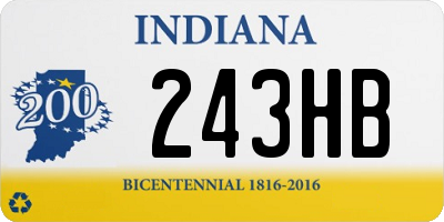 IN license plate 243HB