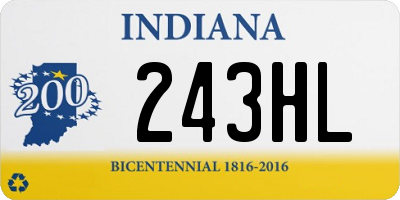 IN license plate 243HL