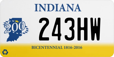 IN license plate 243HW