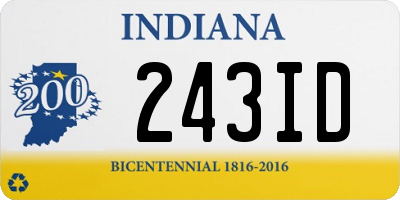 IN license plate 243ID