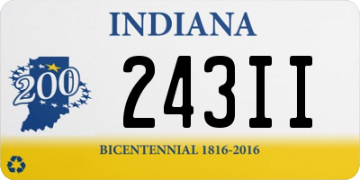 IN license plate 243II