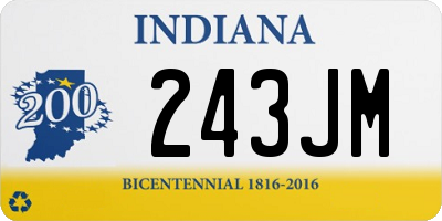 IN license plate 243JM