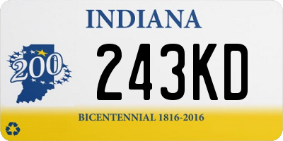 IN license plate 243KD