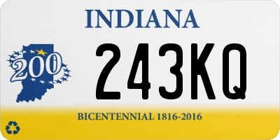 IN license plate 243KQ